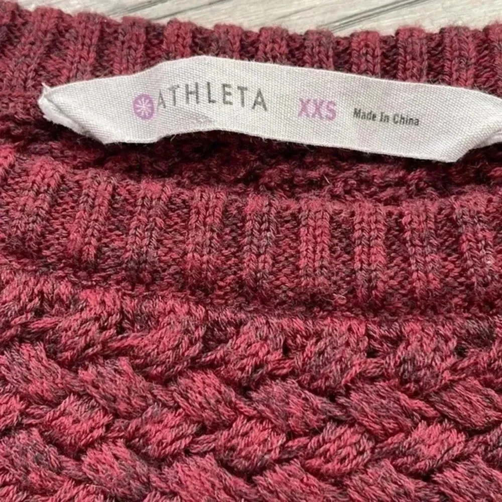 Athleta Chianti Marl Cypress Basketweave Sweater size XXSmall EUC